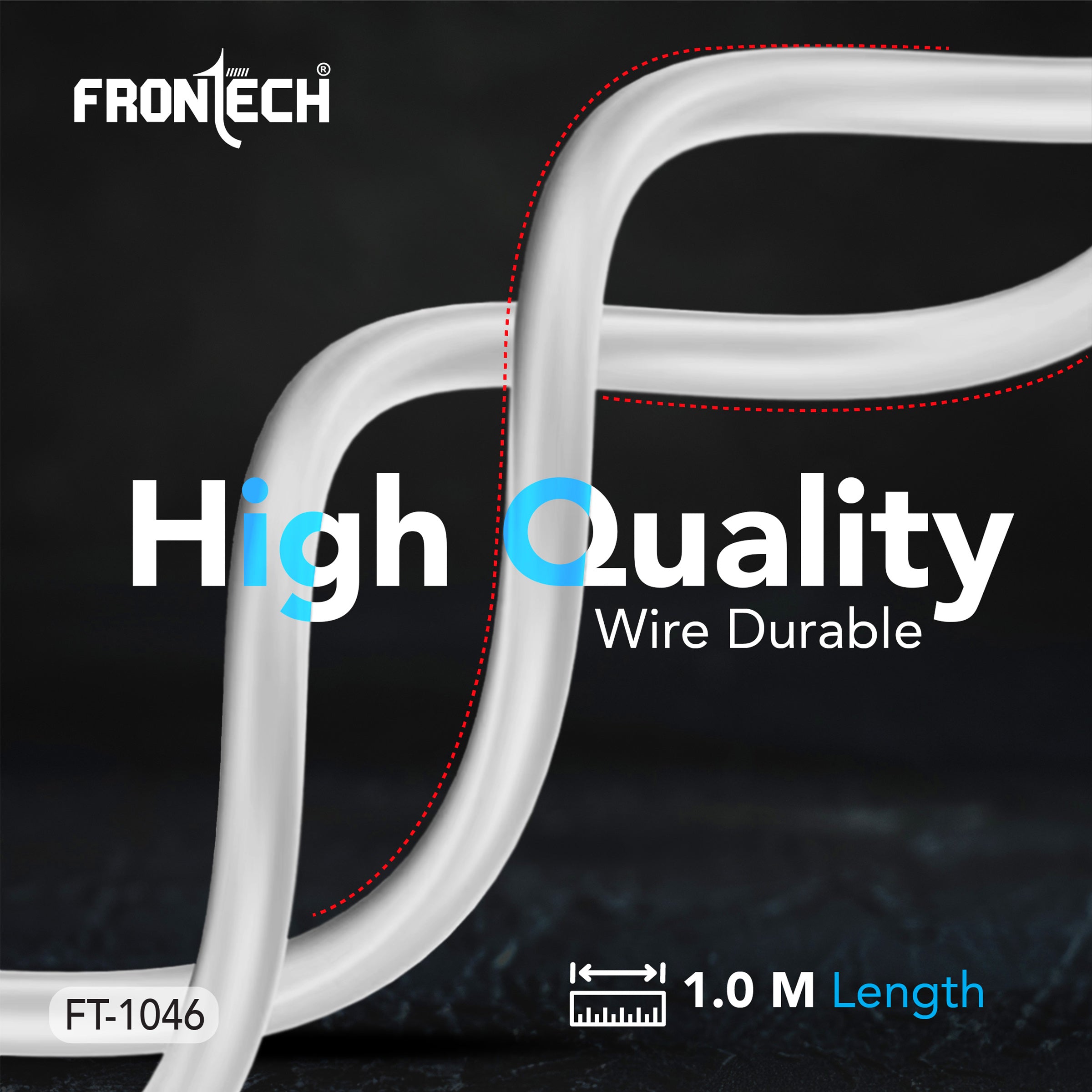 Frontech Super Fast 30W USB to Type-C Charging & Data Cable | 1.0 Meter | Durable | Bend-Resistant (FT-1046) Frontech Super Fast 30W USB to Type-C Charging & Data Cable | 1.0 Meter | Durable | Bend-Resistant (FT-1046)